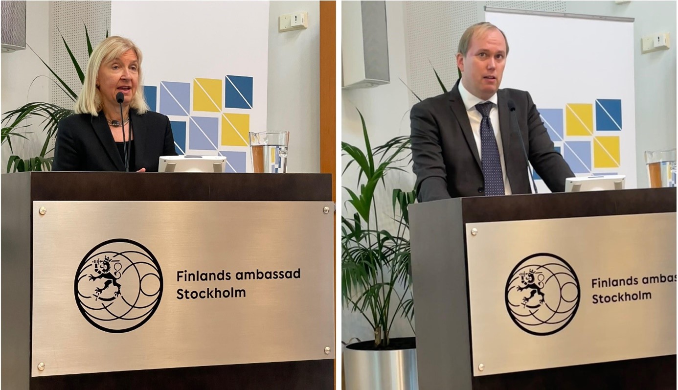 Finlands ambassadör Maimo Henriksson och Markus Marttila, ordförande på Sverigefinländarnas delegation